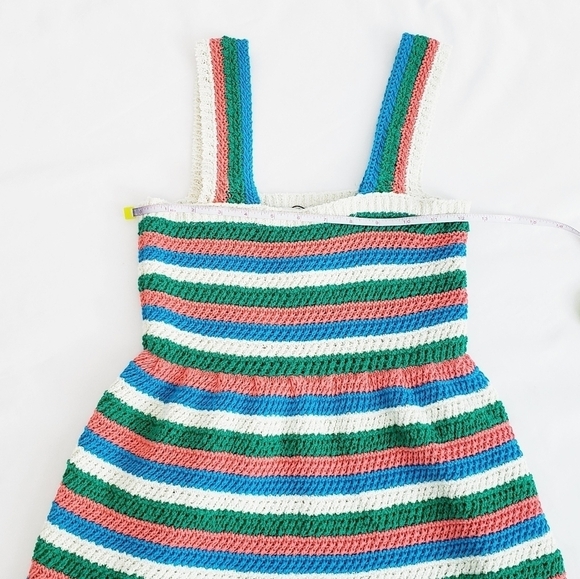 NWT Zara Crochet Knit Stripe Mini Dress Sleeveless Sustainable - Picture 8 of 14